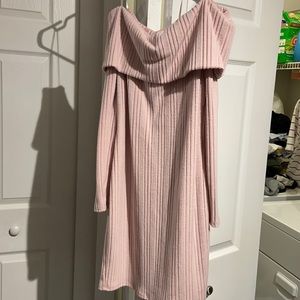 Blush pink sweater dress